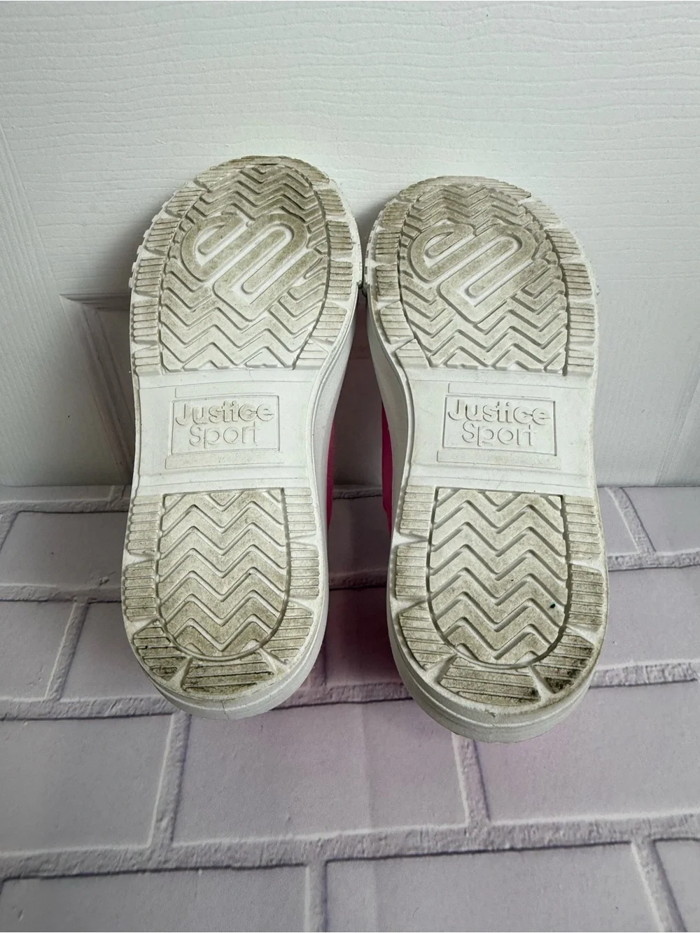 Justice Sport Girls Pink High Top Sneakers Platform Shoes Size 2